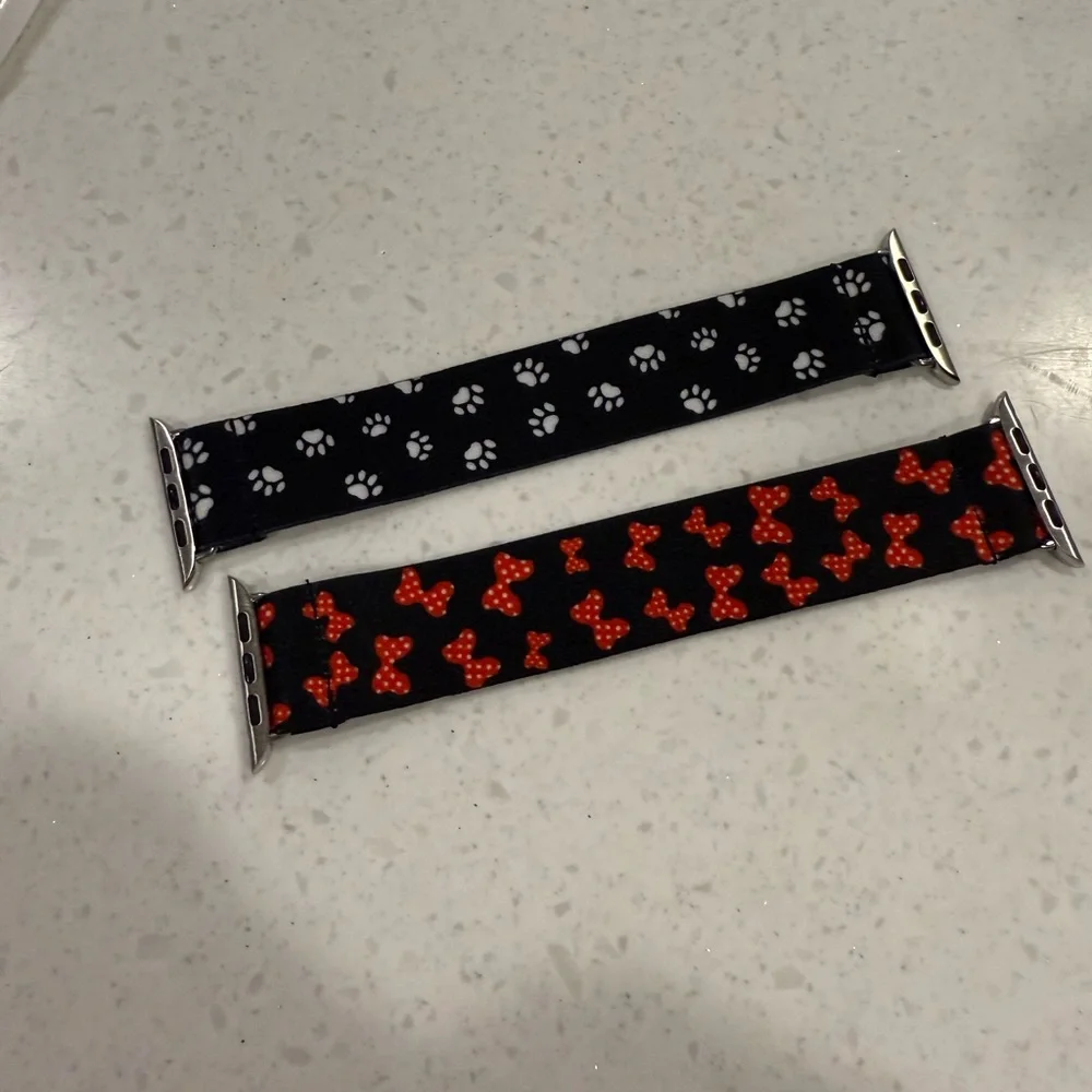 Apple Watch Bands - Paw Print and Red Bow Designs, stretchy, NWT